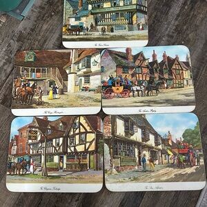 Vintage English Village Scene Placemats
